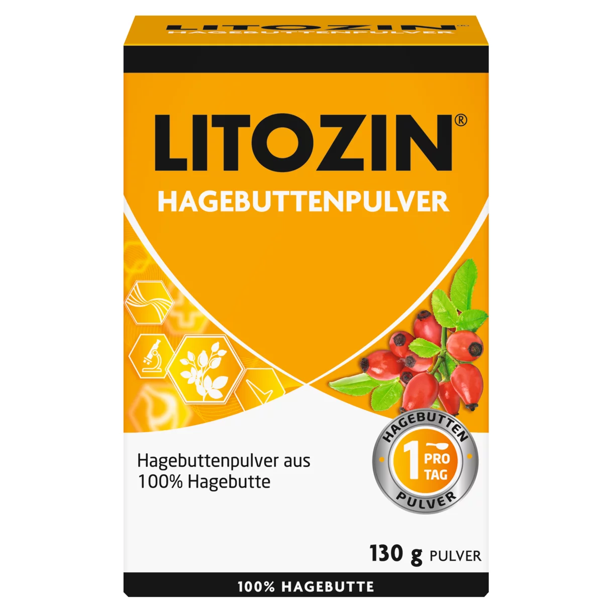 Abbildung der Produktverpackung  Hagebuttenpulver Frontansicht